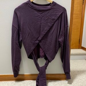 Athleta Yoga Tie Back Sweatshirt in Agate Purple